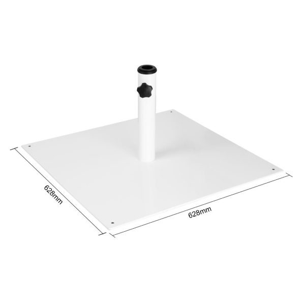 Bolero Flat Metal Parasol Base White – 18kg