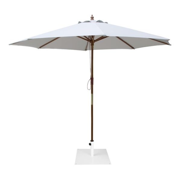 Bolero Flat Metal Parasol Base White – 18kg