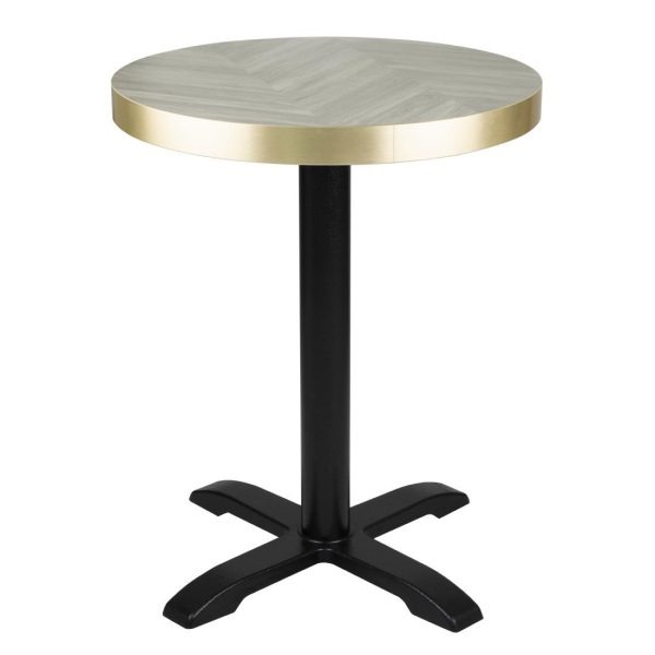 Bolero Pre-Drilled Round Table Top Chevron Design 600mm