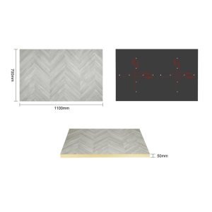 Bolero Rectangular Table Top Chevron Design 1100mm x 700mm