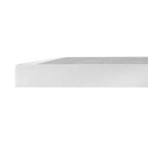 Bolero Light Grey Stone Effect Outdoor Tempered Glass Table Top White Trim 700mm