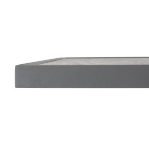 Bolero Wood Grain Effect Outdoor Tempered Glass Table Top Grey Trim 700mm
