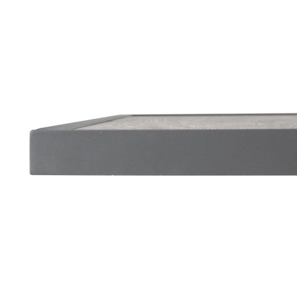 Bolero Wood Grain Effect Outdoor Tempered Glass Table Top Grey Trim 700mm