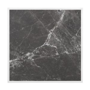 Bolero Dark Granite Effect Outdoor Tempered Glass Table Top White Trim 700mm