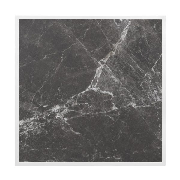 Bolero Dark Granite Effect Outdoor Tempered Glass Table Top White Trim 700mm