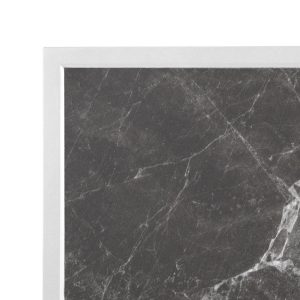 Bolero Dark Granite Effect Outdoor Tempered Glass Table Top White Trim 700mm