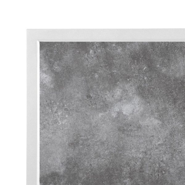Bolero Dark Stone Effect Outdoor Tempered Glass Table Top White Trim – 700mm