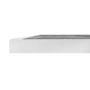 Bolero Dark Stone Effect Outdoor Tempered Glass Table Top White Trim – 700mm