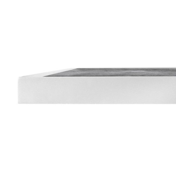Bolero Dark Stone Effect Outdoor Tempered Glass Table Top White Trim – 700mm