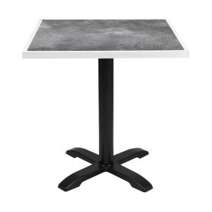 Bolero Dark Stone Effect Outdoor Tempered Glass Table Top White Trim – 700mm