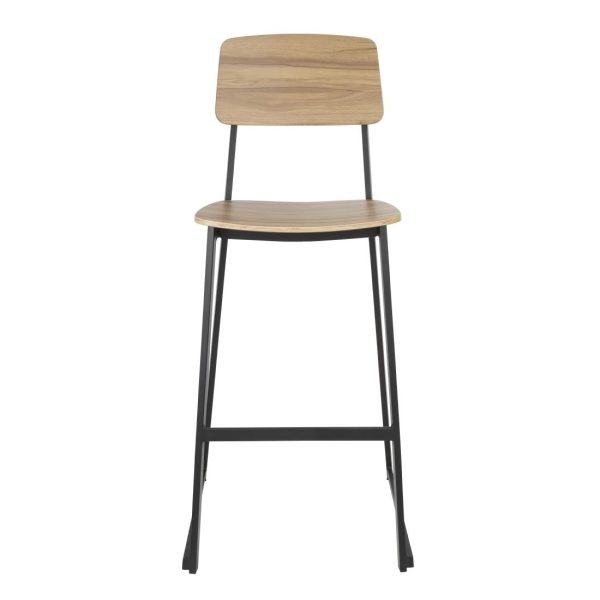 Bolero Beaufort Wooden Interior High Stools (Pack of 2)