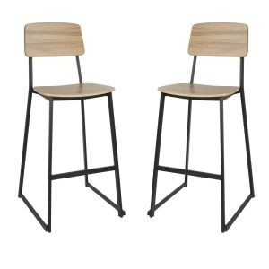 Bolero Beaufort Wooden Interior High Stools (Pack of 2)