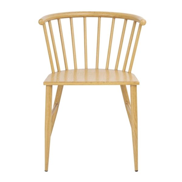 Bolero Harrowdene Metal Side Chairs Wood Effect (Pack of 2)
