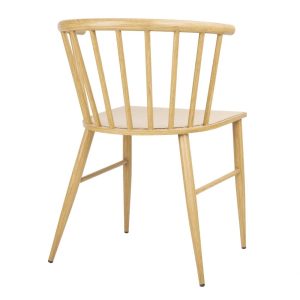 Bolero Harrowdene Metal Side Chairs Wood Effect (Pack of 2)