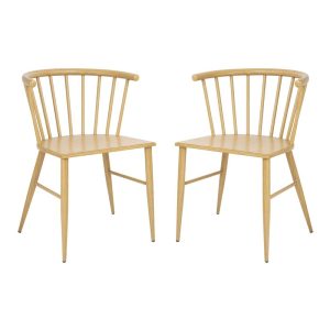 Bolero Harrowdene Metal Side Chairs Wood Effect (Pack of 2)