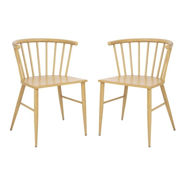 Bolero Harrowdene Metal Side Chairs Wood Effect (Pack of 2)