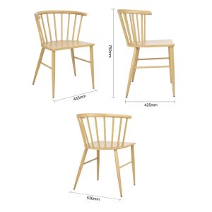 Bolero Harrowdene Metal Side Chairs Wood Effect (Pack of 2)