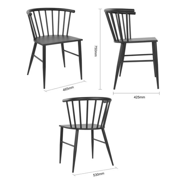 Bolero Harrowdene Black Spindle Chairs (Pack of 2)