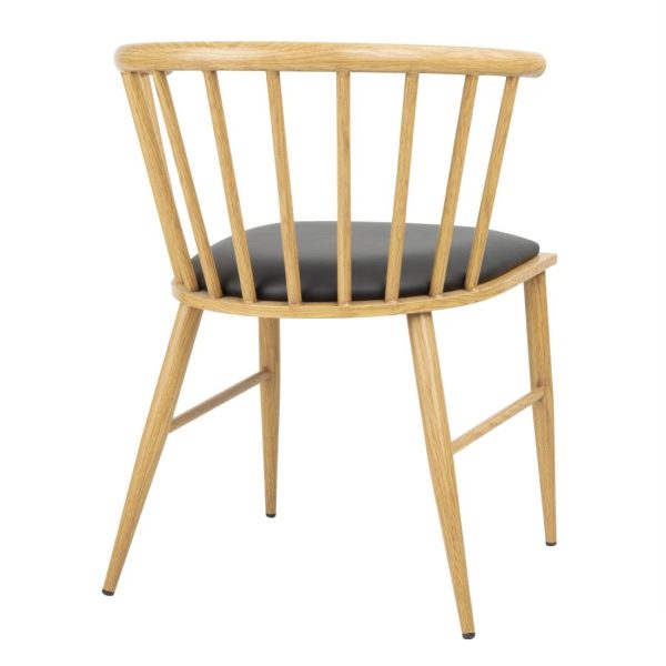 Bolero Harrowdene Padded Metal Side Chairs Wood Effect (Pack of 2)