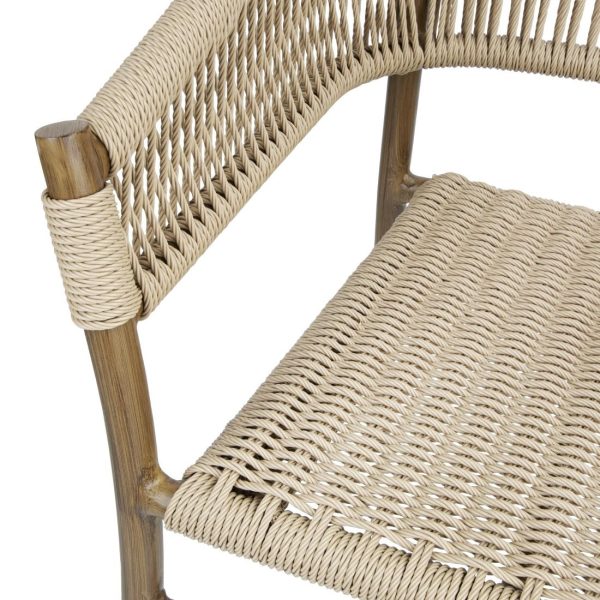 Bolero Florence Natural Rope Twist Wicker Chairs (Pack of 2)