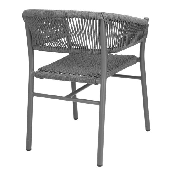 Bolero Florence Grey Mix Rope Twist Wicker Chairs (Pack of 2)