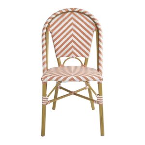 Bolero Parisian Style Rattan Side Chair Coral (Pack of 2)