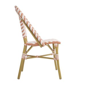 Bolero Parisian Style Rattan Side Chair Coral (Pack of 2)