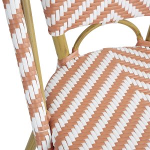 Bolero Parisian Style Rattan Side Chair Coral (Pack of 2)