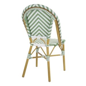 Bolero Parisian Style Rattan Side Chair Light Green (Pack of 2)