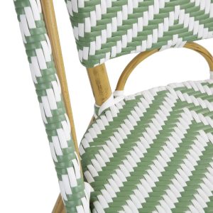 Bolero Parisian Style Rattan Side Chair Light Green (Pack of 2)