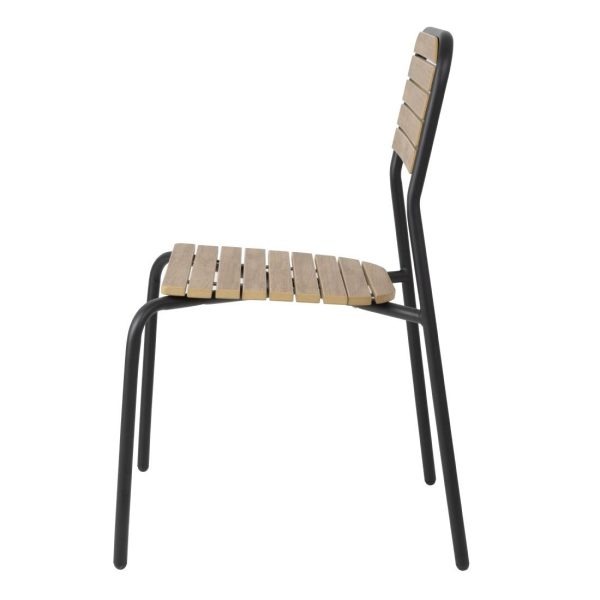 Bolero Santorini Wood Effect Outdoor Chairs (Pack of 4)