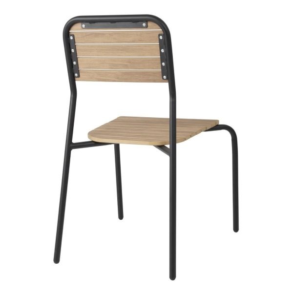 Bolero Santorini Wood Effect Outdoor Chairs (Pack of 4)