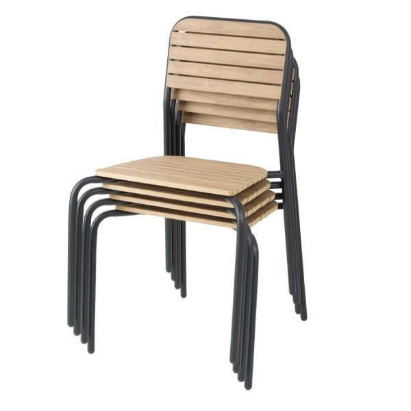 Bolero Santorini Wood Effect Outdoor Chairs (Pack of 4)