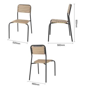 Bolero Santorini Wood Effect Outdoor Chairs (Pack of 4)