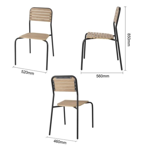 Bolero Santorini Wood Effect Outdoor Chairs (Pack of 4)