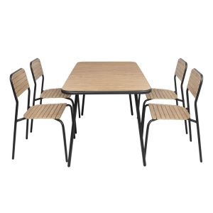 Bolero Santorini Wood Effect Outdoor Chairs (Pack of 4)