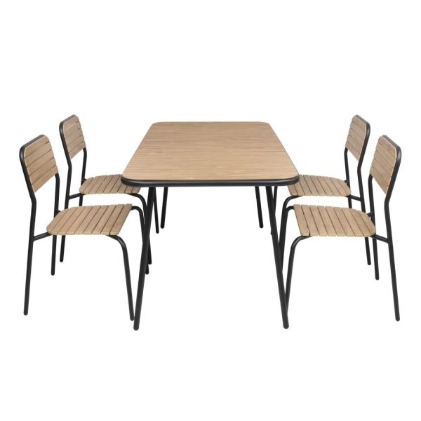 Bolero Santorini Wood Effect Outdoor Chairs (Pack of 4)