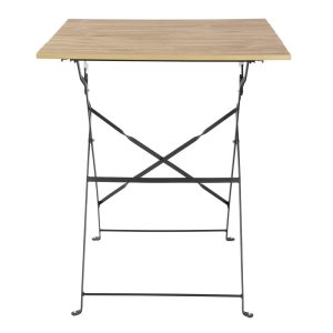 Bolero Perth Pavement Style Square Table Wood Effect