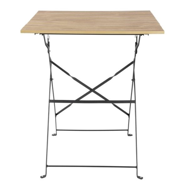 Bolero Perth Pavement Style Square Table Wood Effect