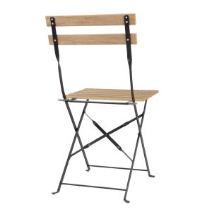 Bolero Perth Pavement Style Folding Chairs Wood Effect (Pack of 2)