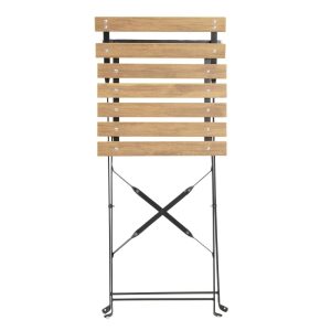 Bolero Perth Pavement Style Folding Chairs Wood Effect (Pack of 2)