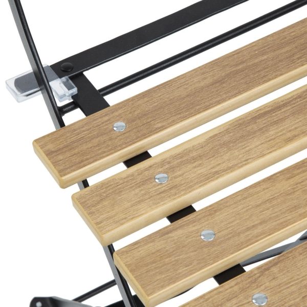 Bolero Perth Pavement Style Folding Chairs Wood Effect (Pack of 2)