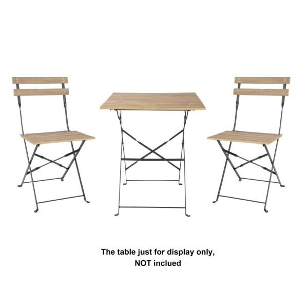 Bolero Perth Pavement Style Folding Chairs Wood Effect (Pack of 2)