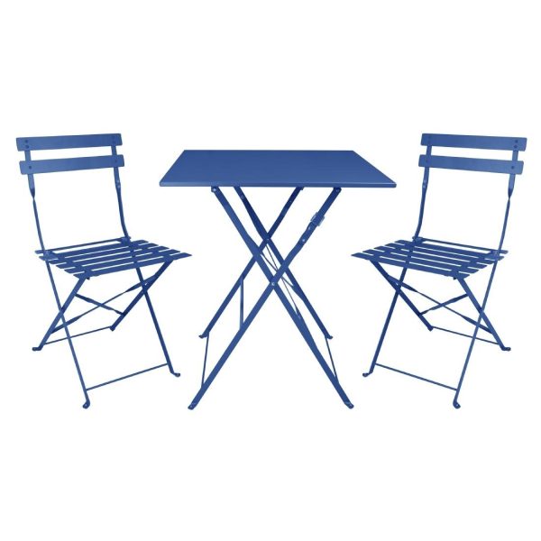 Bolero Perth Pavement Style Square Table Dark Navy