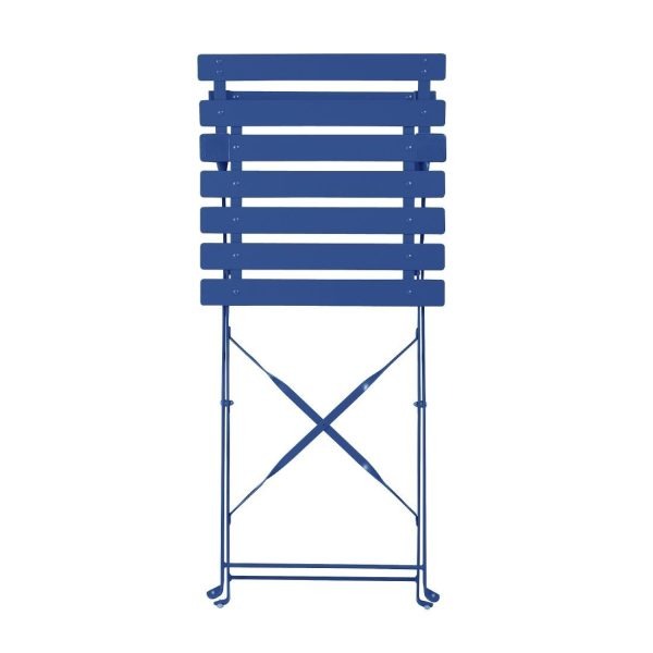 Bolero Perth Pavement Style Folding Chairs Dark Navy (Pack of 2)