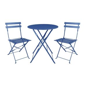 Bolero Perth Pavement Style Folding Chairs Dark Navy (Pack of 2)
