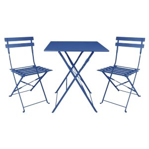 Bolero Perth Pavement Style Folding Chairs Dark Navy (Pack of 2)