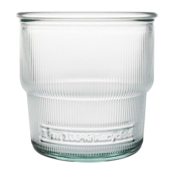 Olympia Recycled Glass Ribbed Stackable Tumblers 300ml (Pack of 6)