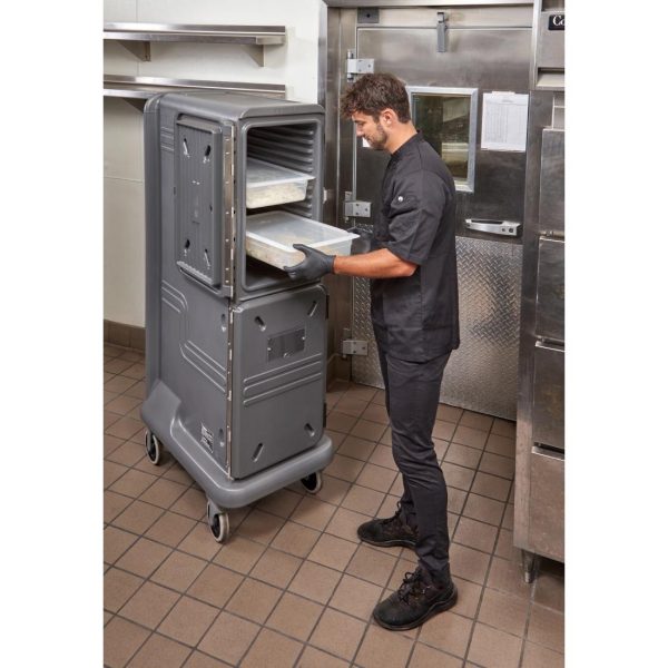 Cambro Ultra Pro Cart Tall Two Door Hot and Cold Food Cart Charcoal Grey