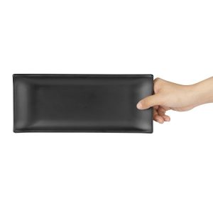 Olympia Kristallon Fusion Melamine Rectangular Plates Large 263mm (Pack of 4)